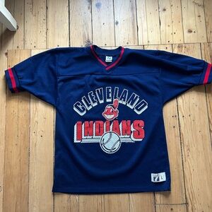 Cleveland Indians Navy Blue Vintage Jersey